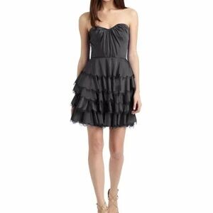 Rebecca Taylor Sateen Eyelash Strapless Dress
